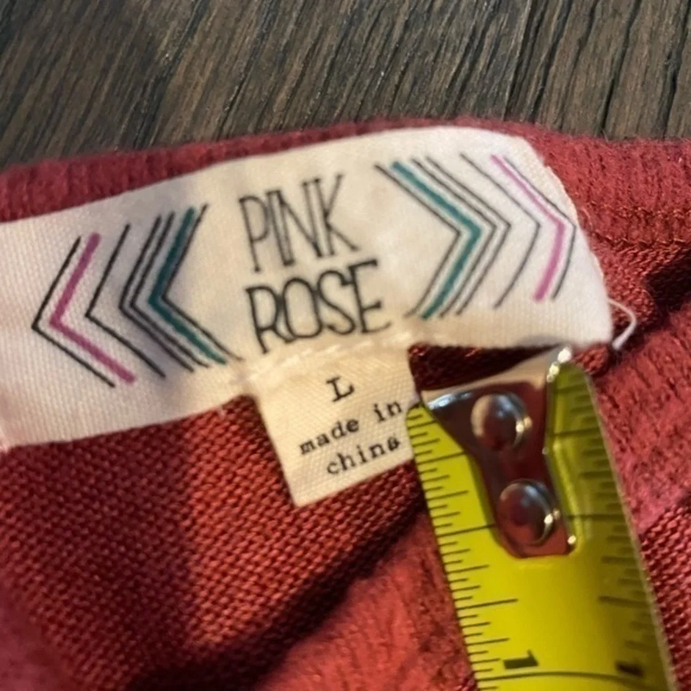 Pink Rose Red Keyhole Sweater Size L